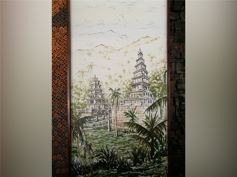 淡彩壁画