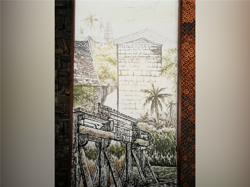 淡彩壁画